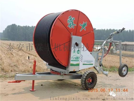 霖丰移动灌溉机400米长小型自走式喷灌机视频