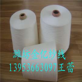 白色竹炭纤维纱赛络纺40支涤纶载体